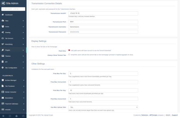 Admin Settings Configuration